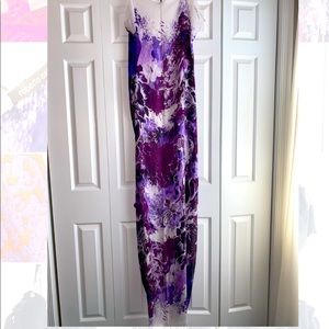 EUC Roberto Cavalli Purple and White Scarf